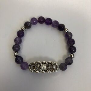 Brighton Interlok Lustre Amethyst Stretch Bracelet